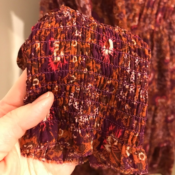 NWT House of Harlow Boho Ruffled Floral Metallic Dress Size 8 - Picture 13 of 13